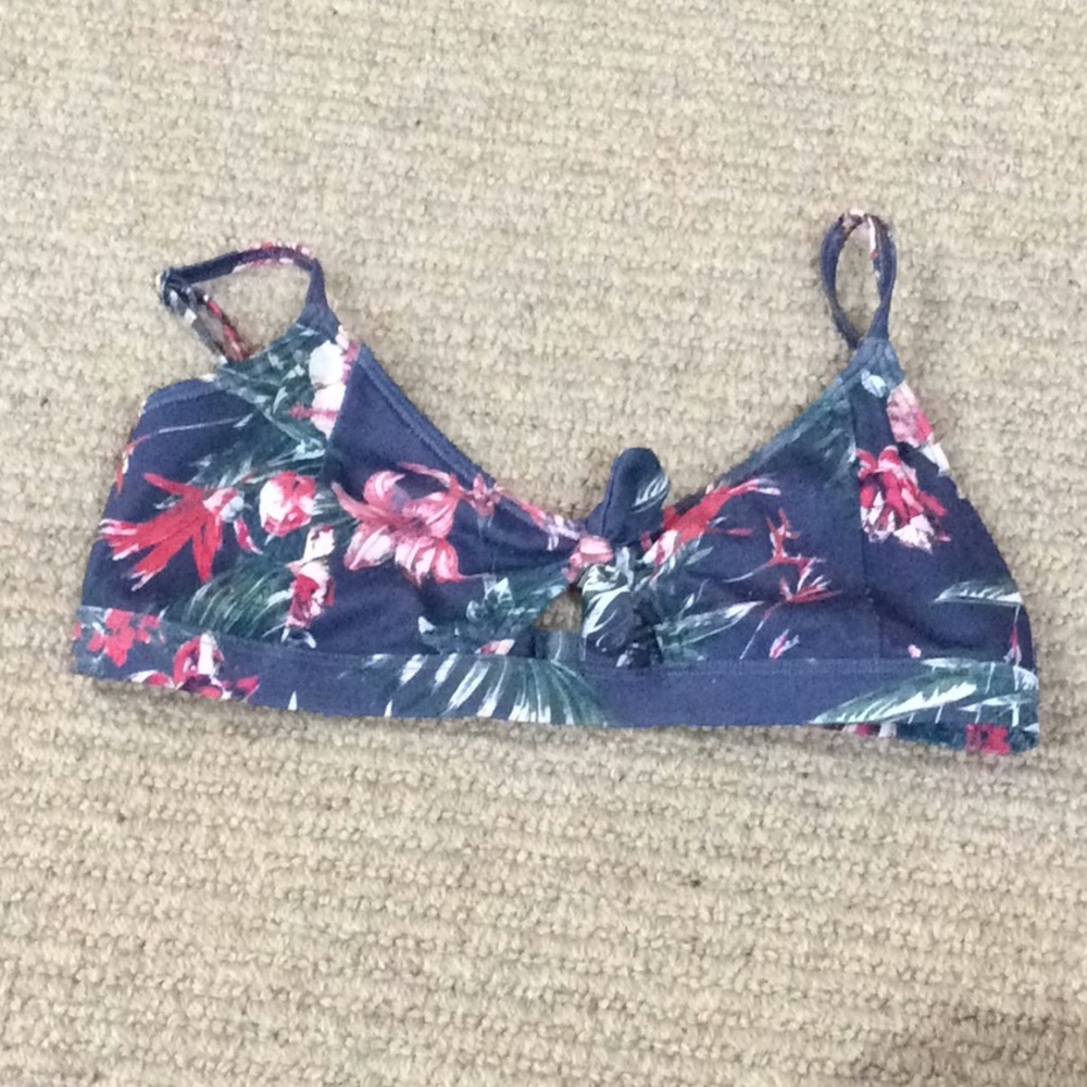 purple floral bikini top